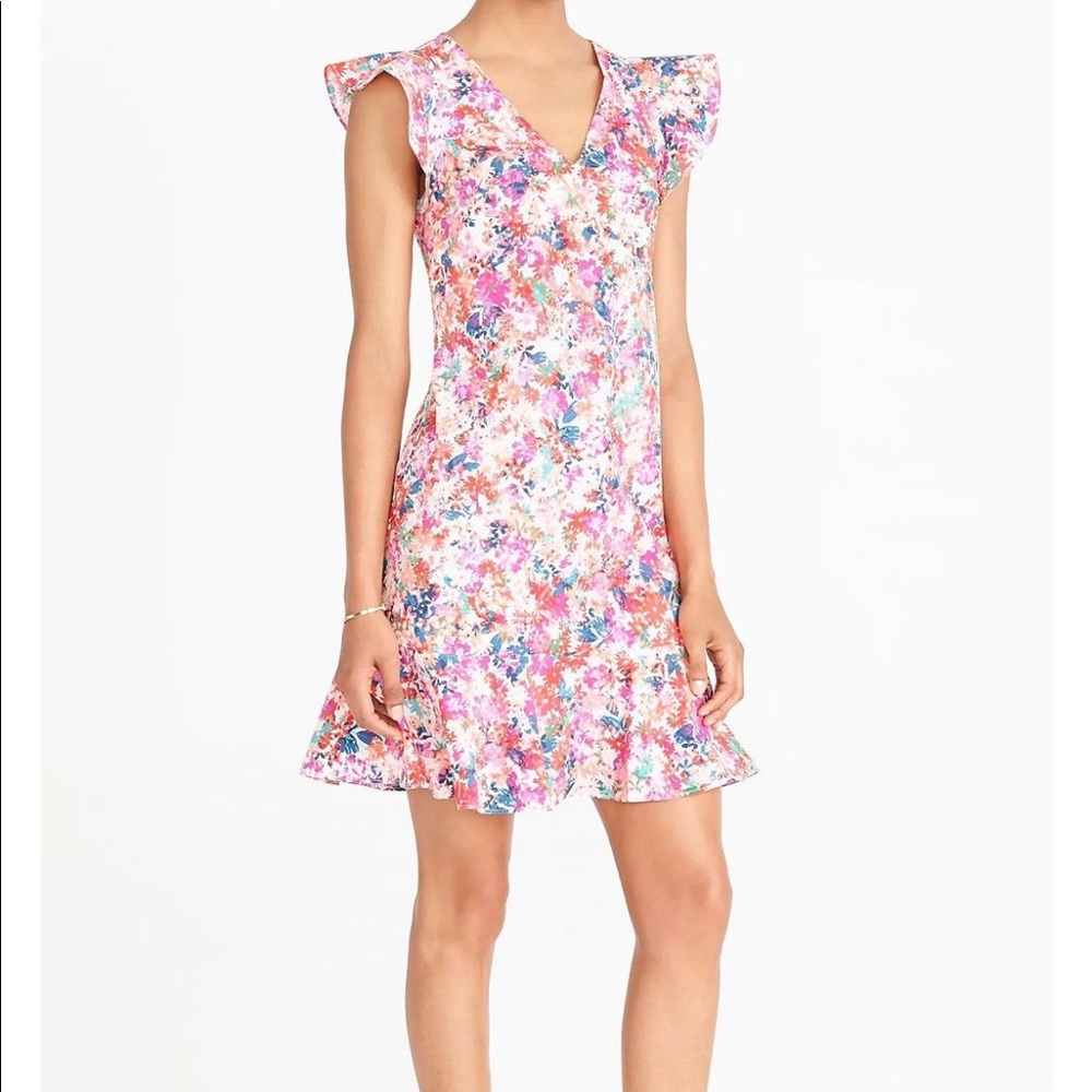 J.Crew Printed flutter dress